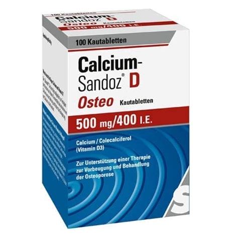 Calcium carbonate/colecalciferol, CALCIUM SANDOZ D Osteo chewable tablets UK