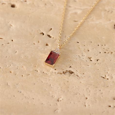 Ruby Necklace Ruby Pendant Red Stone Necklace Dainty Ruby - Etsy