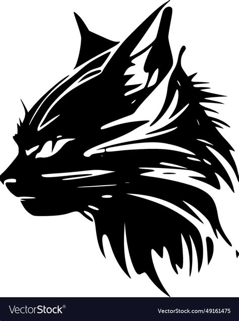 Wildcat - black and white Royalty Free Vector Image