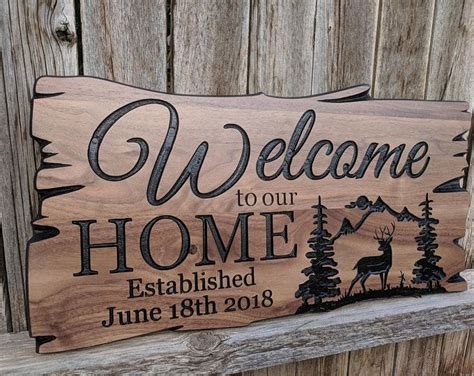 Custom Outdoor Wood Sign Personalized Sign Engraved Home Decor Cabin ...