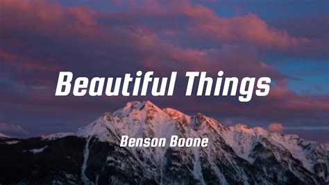 Benson Boone _ Beautiful Things (lyrics) - YouTube