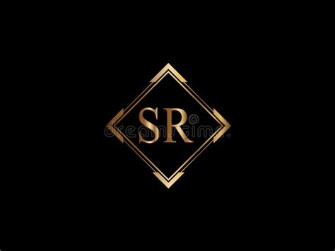 SR Initial Diamond Shape Gold Color Later Logo Design Stock Vector ...