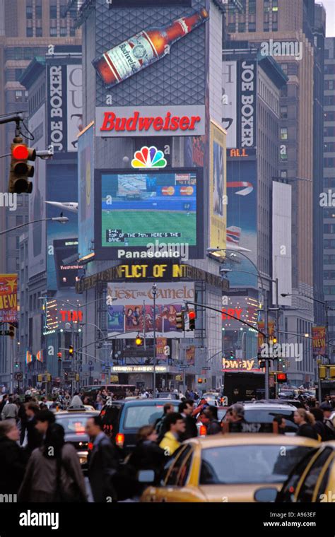 Neon Advertising Signs New York NY Times Square Stock Photo - Alamy