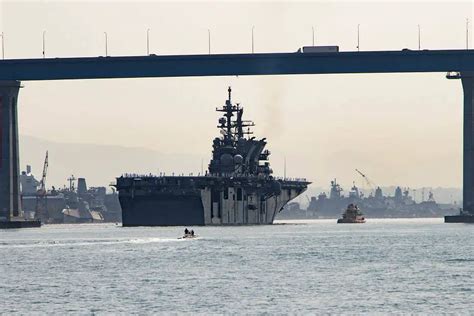 US Navy USS Tripoli LHA 7 America-class amphibious assault ship arrives ...