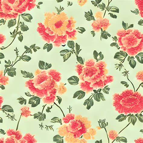 Vintage Floral Wallpaper Pattern · Creative Fabrica