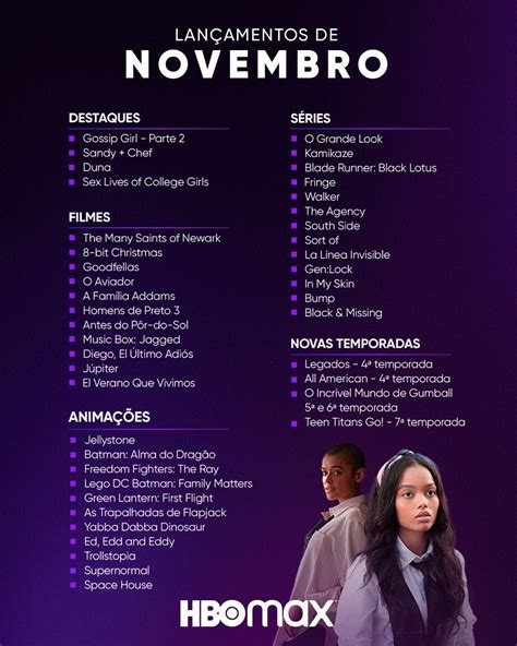 Main November Releases, HBO Max Latin America : r/HBOMAX