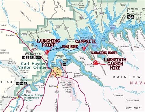 Lake Powell Map With Canyon Names | Printable Templates Free