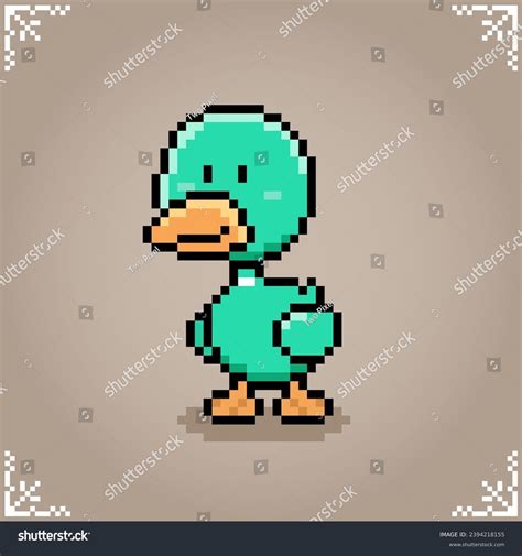 Green Duck 8 Bit Pixel Art Stock Vector (Royalty Free) 2394218155 ...