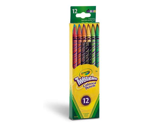 Crayola Twistables Colored Pencils, Always Sharp, Art Tools, 12 Count