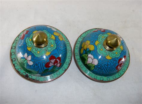 Pair Chinese Cloisonne Covered Vases, Flowers, Antique For Sale ...
