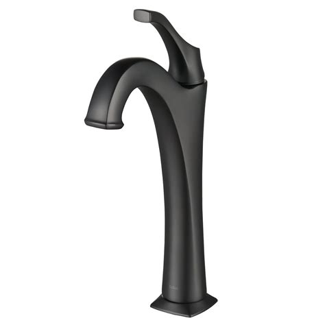 KRAUS Arlo Matte Black Single Handle Vessel Bathroom Faucet with Pop Up Drain - Walmart.com ...