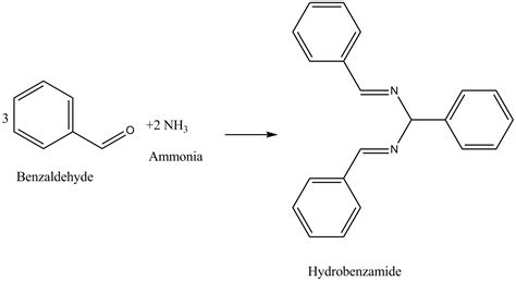 Benzaldehyde reacts with ammonia to form:benzaldehyde ...