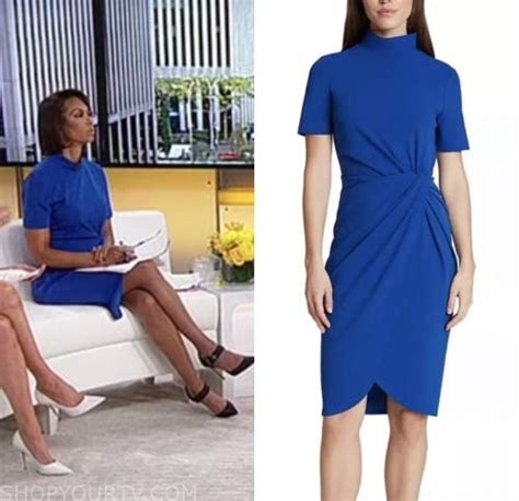 Outnumbered: October 2022 Harris Faulkner's Blue Mock Neck Dress | Shop ...