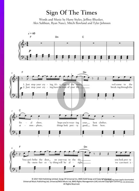 Sign Of The Times (Harry Styles) Piano Sheet Music - OKTAV