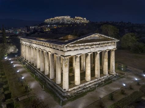 New Lighting Scheme Completed at Temple of Hephaestus and Philopappos Monument - GreekReporter.com