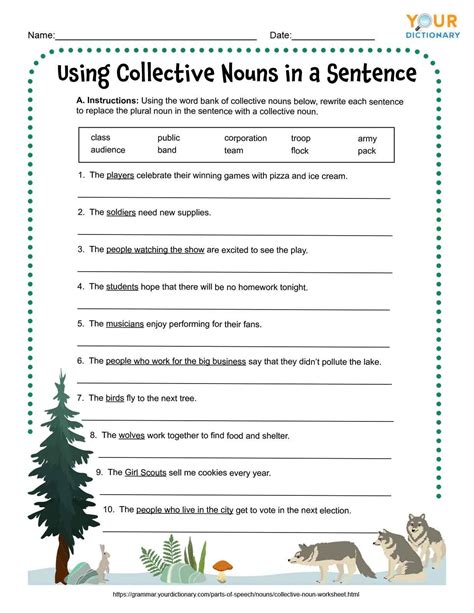 Collective Nouns Worksheets