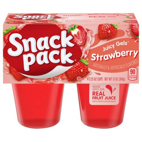 Snack Pack® Strawberry Juicy Gels™ Gelatin Cups, 4 ct / 3.25 oz - Ralphs