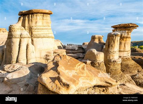 Willow Creek hoodoos, Drumheller, Alberta, Canada Stock Photo - Alamy