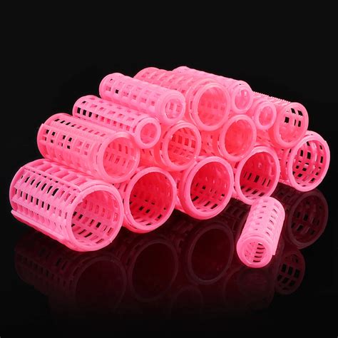 15pcs/set Plastic Hair Curler Roller Large Grip Styling Roller Curlers ...