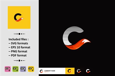 Letter C Logo Design with fox tail vector. By Ahsancomp Studio ...