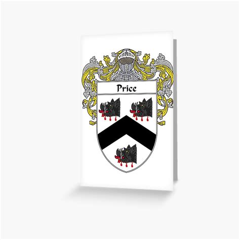 "Price Welsh Coat of Arms / Price Welsh Family Crest" Greeting Card by ...