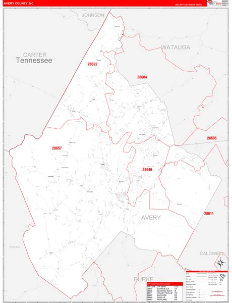 Digital Maps of Avery County North Carolina - marketmaps.com