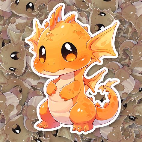 Cute Orange Dragon Sticker - Fast & Free Shipping – Turbo Vinyl