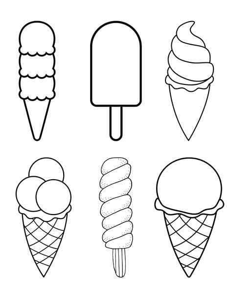 Children Eating Ice Cream Coloring Pages