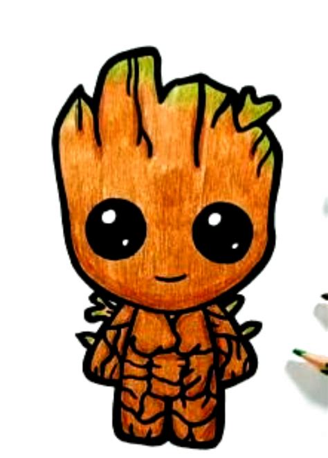 How to draw baby Groot from guardians of the galaxy #Baby | Dessin ...