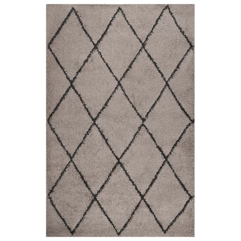 Shaggy Rug High Pile Beige and Anthracite 200×290 cm – maakaan