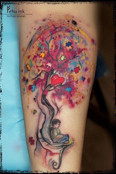 Autism tribute watercolor tattoo by ellegottzi on DeviantArt