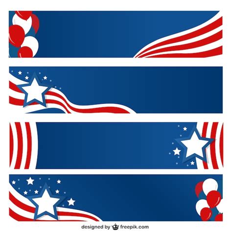 Free Vector | Usa banner set