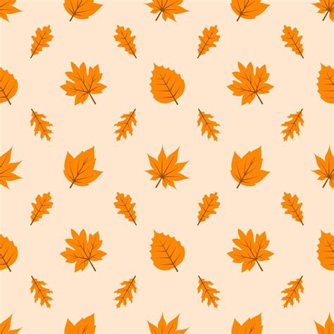 Vector seamless leaves orange fresh color background. 22130511 Vector ...