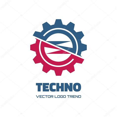 Techno - vector logo concept illustration. Gear logo. Factory logo ...