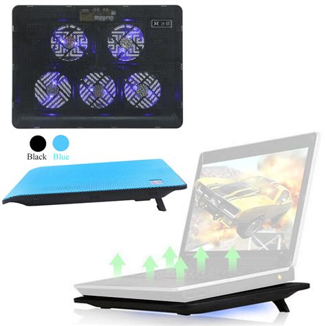 Besegad Notebook Laptop PC 5 Fans USB Cooler Cooling Fan Pad Computer ...