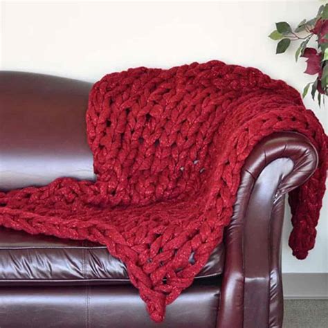 Premier Yarns Couture Jazz chunky knit blanket pattern