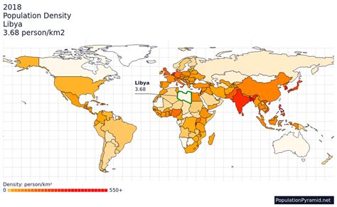 Population Density Libya 2018