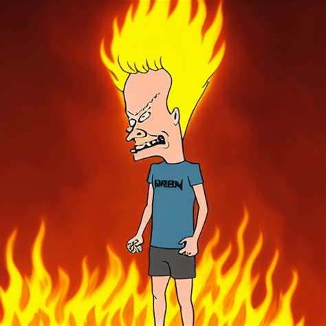 FIRE! FIRE! (this was an AI drawn image with the prompt "beavis the ...