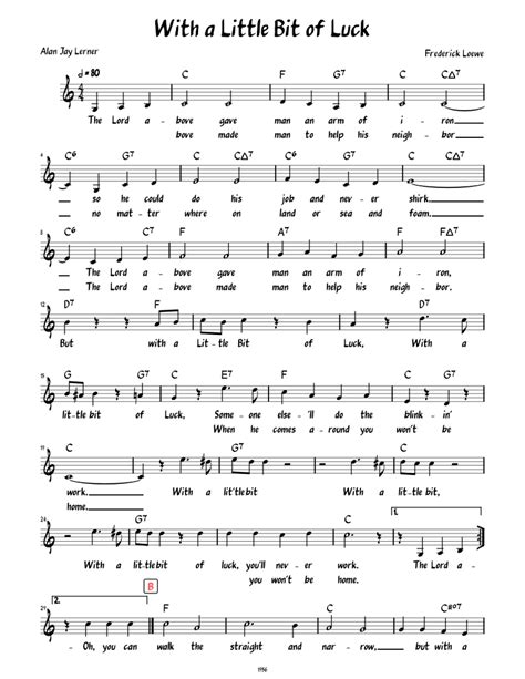 With a Little Bit of Luck (Lead sheet with lyrics ) Sheet music for Piano (Solo) | Musescore.com