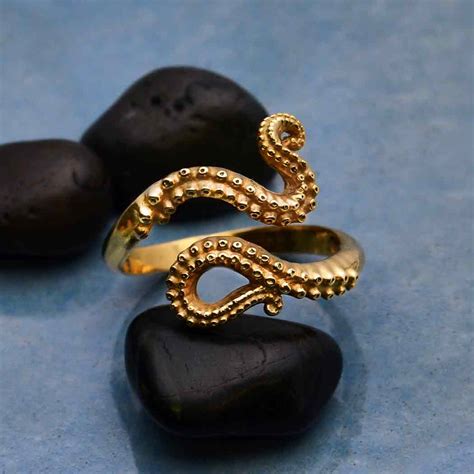 Bronze Octopus Tentacle Adjustable Ring