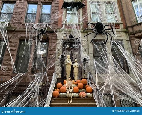 Halloween Decorations, Manhattan, NYC, USA. Editorial Image - Image of ...