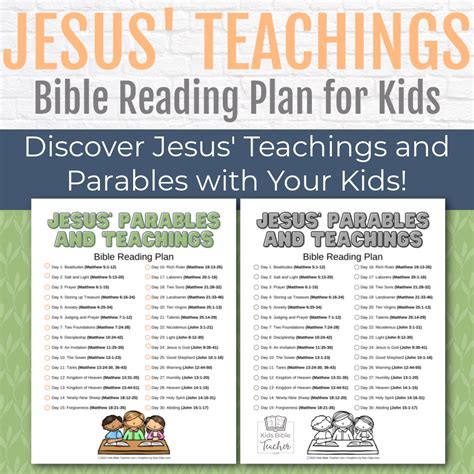 Jesus teachings and parables bible reading plan for kids – Artofit