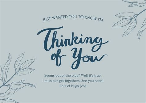 Printable Card Thinking Of You - Printable Cards