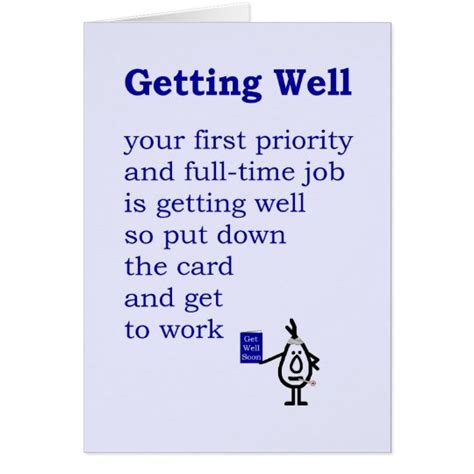 Getting Well - a funny Get Well Poem Card | Zazzle.com