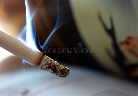 Lit cigarette stock image. Image of asthma, concept, bright - 640503