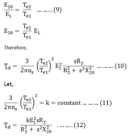 Torque Equation of an Induction Motor - Starting Torque - Circuit Globe