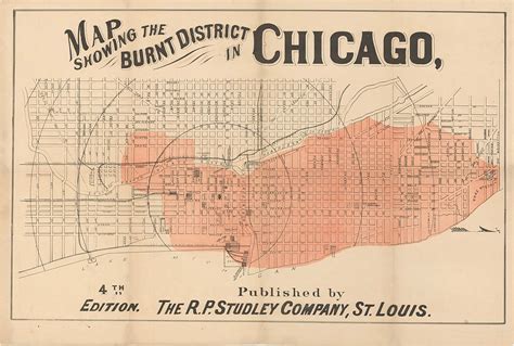 Vivid map of the Chicago Fire - Rare & Antique Maps