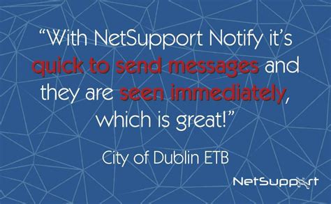 City of Dublin ETB reviews NetSupport Notify - NetSupport