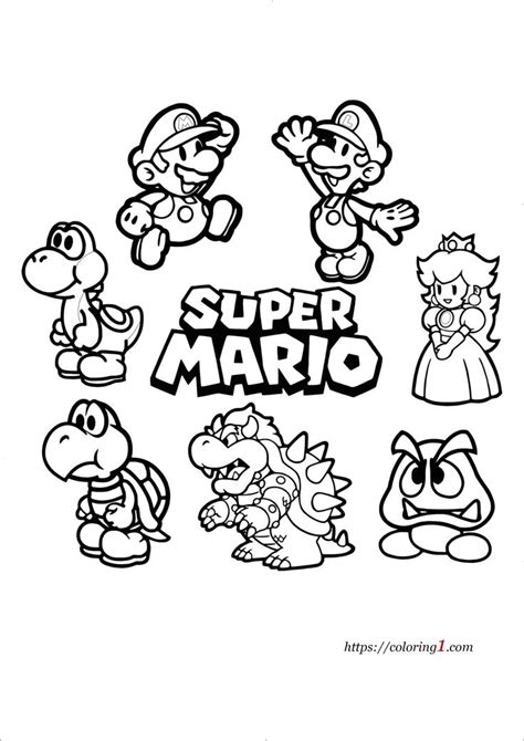 Mario Characters | Mario coloring pages, Super mario coloring pages, Coloring pages