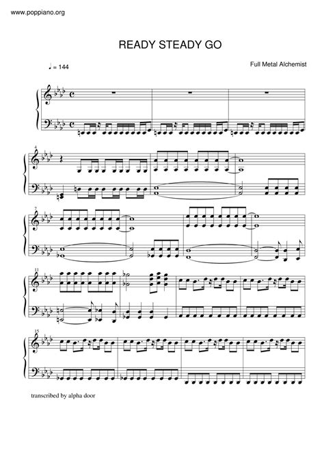 L'Arc-en-Ciel-Fullmetal Alchemist - Ready Steady Go Sheet Music pdf, -鋼 ...